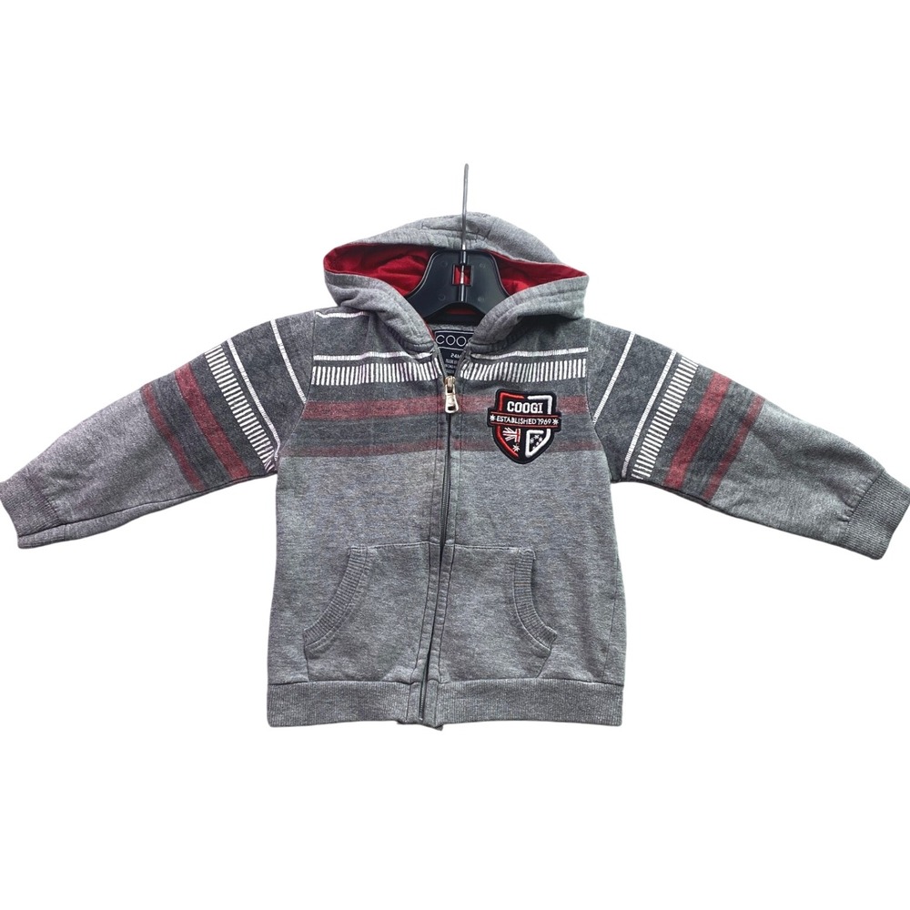 Coogi Hoodie Boys 24M Full Zip‎ Wrap Around Embroidered Spell Out Everyday